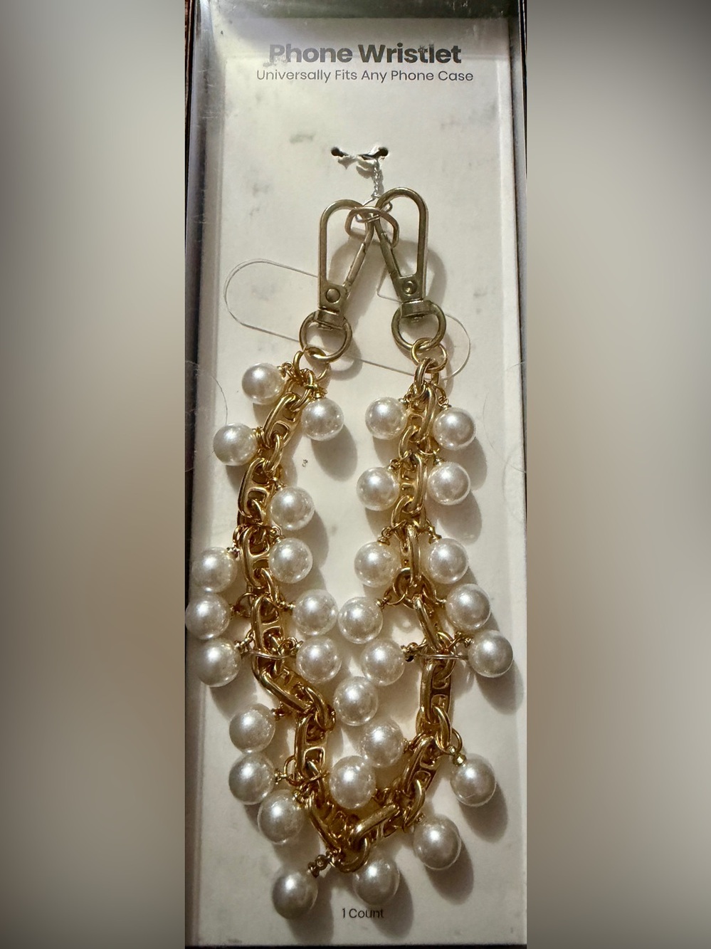Wristlet Phone Strap - heyday™ Gold Hardware Gold Chain Link & Pearls